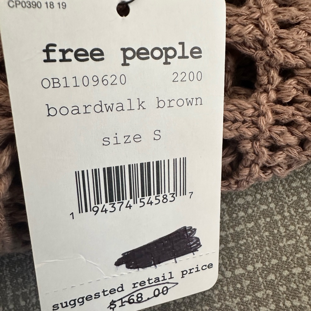 Free People Mauve Open-Knit Long Cardigan – Boardwalk Brown – Size Small (NWT) - Picture 4 of 12